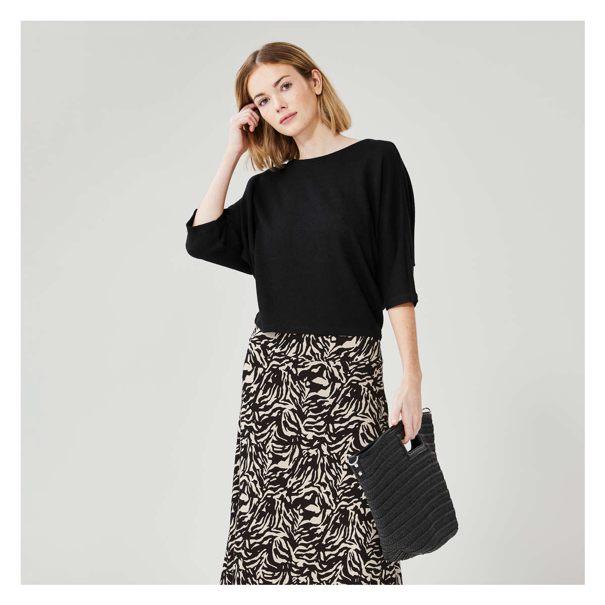 Dolman Sleeve Top in JF Black from Joe Fresh